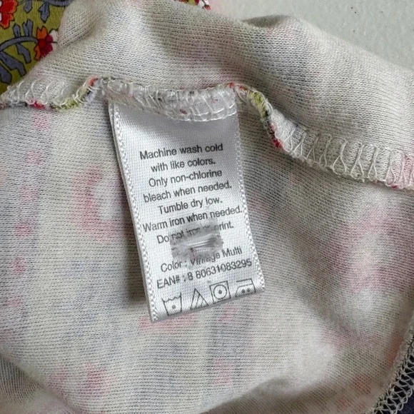 Grandmacore White Stag Womens Floral Stripe Short Sleeve Cotton Tee Vintage M - Picture 4 of 4